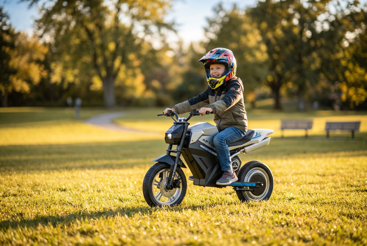 Young rider on the APTUM MINI-ADV electric bike
